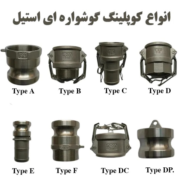 انواع کوپلینگ گوشواره ای استیل