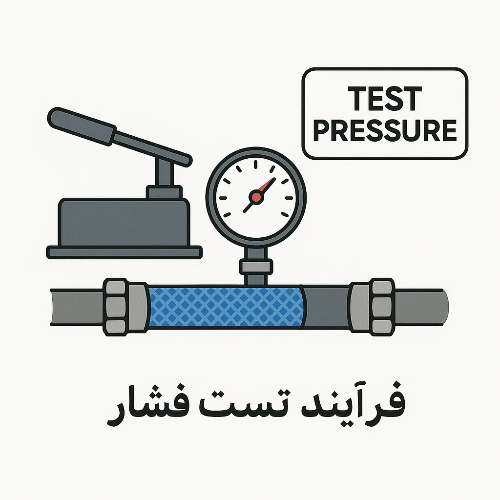 فرآیند تست فشار کاری تست و ترکیدگی در شیلنگ